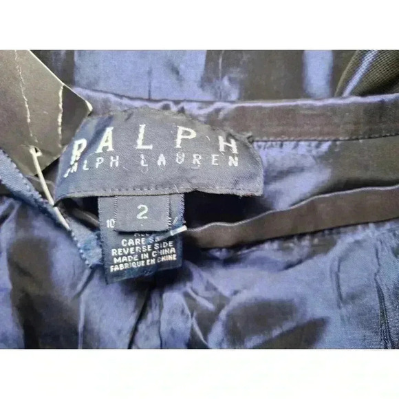 Ralph Lauren Women's Midnight Blue Satin Skirt Vintage Size 2 - New with Tags! - Picture 15 of 16